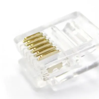 6P6C RJ-12 플러그 100개 전화포트 전화선플러그 전화기잭 전화선단자 6P4C