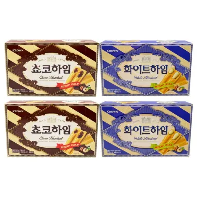 크라운제과 초코하임 142g+화이트하임 142g 각2개(총4개)