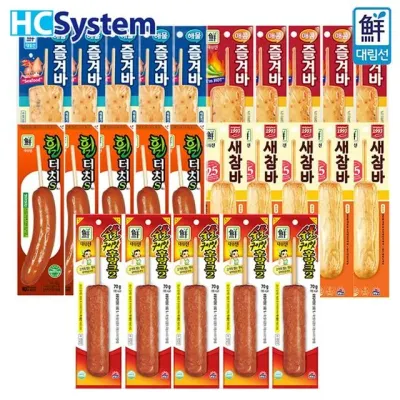 HC 휠터치 새참바 어묵바 숯불구이맛후랑크 간편 갈비맛프랑크 소시지 음식 25팩