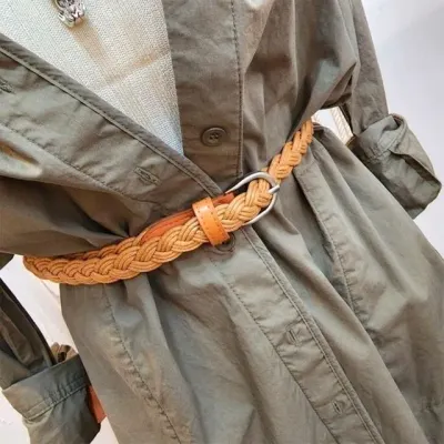 얇은 꼬임 여성 벨트 꽈배기 허리띠 원피스 블랙 셔츠 소품 베이지 허리 슬림 벨트 코디 끈 셔츠 끈