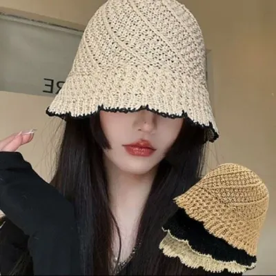 모자 버킷햇 여성 라탄 봄 왕골모자 여름 물결라인 벙거지 비치모자 라탄모자 여성모자 여름벙거지