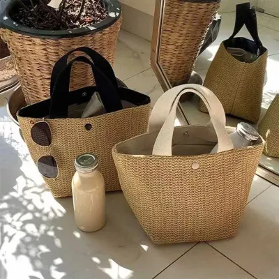 신상 여성 가방 해변 여름 비치백 바캉스 캐주얼 여름 전원풍 위빙백 빈티지 핸드메이드