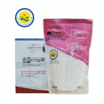 신안 천일염 고운소금 3년숙성 50년전통 국내산 450g 3팩 fine salt