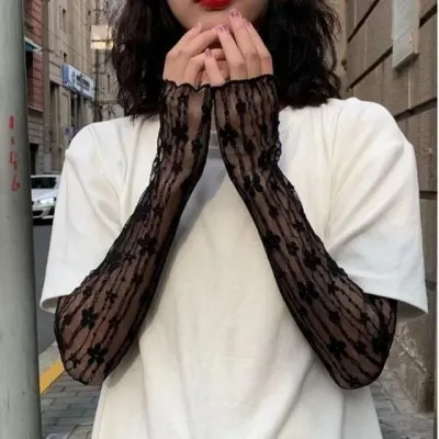 플라워 레이스 자외선 차단 쿨 팔토시 패션 레이스팔