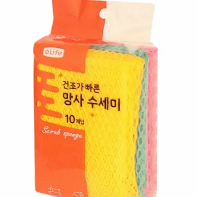 망사 수세미 10P 주방 설거지 청소 다용도 수세미세트
