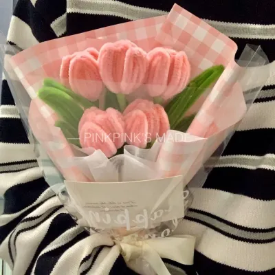 튤립 인조 꽃 트위스트 스틱 완제품 수제 꽃다발 시들지 않는 꽃 영원한 꽃 발렌타인