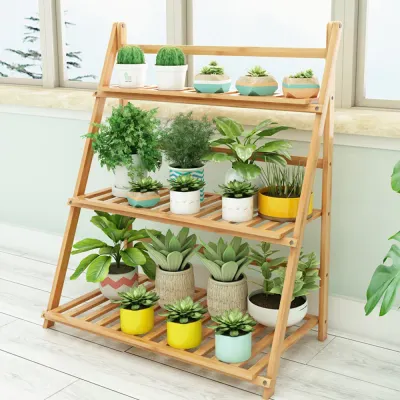 가드닝 3단 대나무 화분진열대A (60cm)