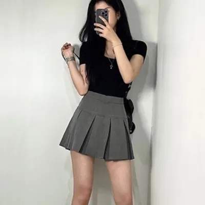 하이틴 미니 스커트 치마 여성 발레코어 페미닌 룩 하이웨스트 여자