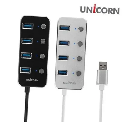usb 3.0 4 포트 usb 고속 확장 스위치 개별 전원 멀티포트 데스크탑 알루미늄 스플리터 노트북 무전원