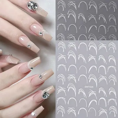 라인 드로잉 3D 네일 스티커