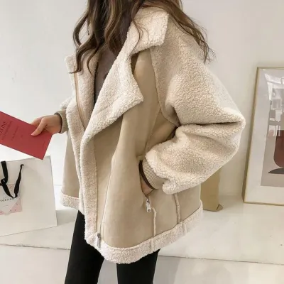 여성 페이크 퍼 무스탕 스웨이드 자켓 캐주얼 점퍼