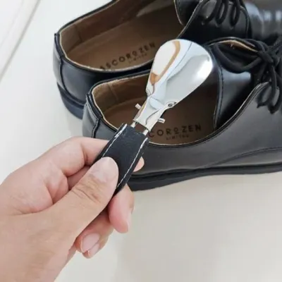 손님선물 가죽 손잡이 구두헤라 스텐 구두주걱 접이식 스텐구두헤라 구둣주걱 휴대용구둣주걱 미니구둣주걱