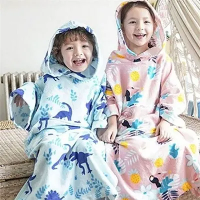 아동 비치 가운 3종 유아 수영 가운 어린이 후드 판초 목욕