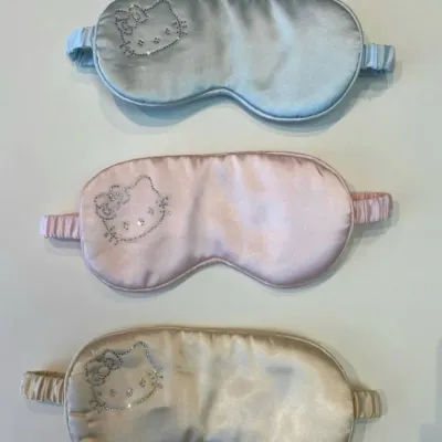 만화 키티 핫 다이아몬드 고양이 머리 실크 시뮬레이션 실크 아이 마스크 여름 통기성