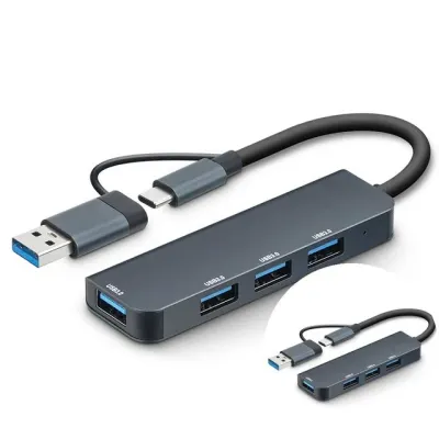 허브 4포트 멀티허브 USB 3.0 C타입 듀얼 커넥터 NCH-701 노트북 넷북 매북