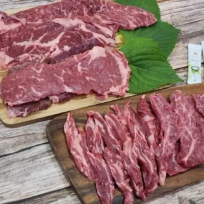 국내산 소고기 모둠세트 1kg 꽃등심 채끝살 갈비살 살치살