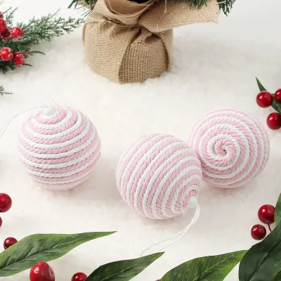 핑크블라썸 패브릭 장식볼 3p(8cm) (캔디)