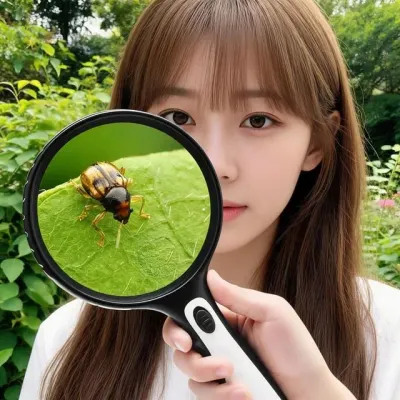 LED 돋보기 고화질 확대경 독서 관찰 정밀 작업용 휴대용 손잡이 확대 렌즈