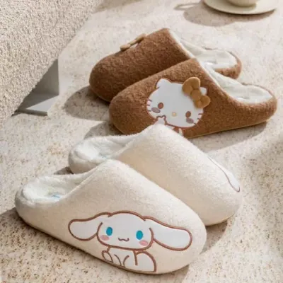 산리오 사이드 털 슬리퍼 여자슬리퍼 귀여운실내화 예쁜실내화