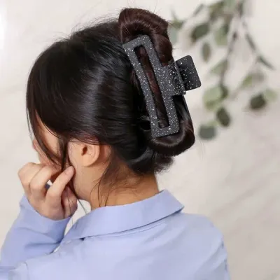 사각 올림머리집게핀 블랙 예쁜헤어핀 일자머리핀