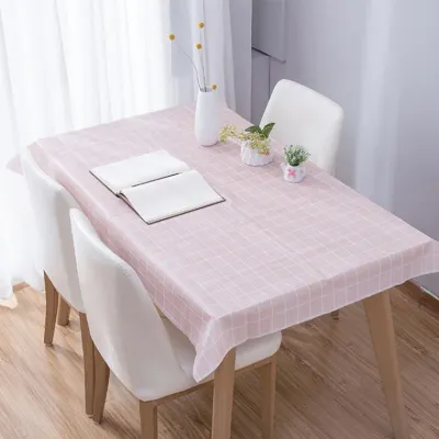 사각 체크 방수 테이블보 PEVA 식탁보 137x90cm DD-11761