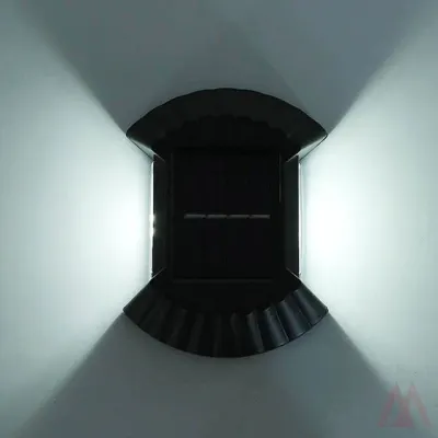 LED 물결 태양광 벽부등 4p 웜색 실외등 야외 복도
