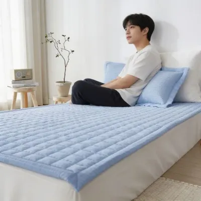 여름 누빔패드 SS 삼베 냉감 침대 토퍼 시트 침구 땀흡수 휴가철 캠핑용