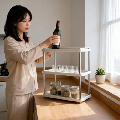 식탁 정리대 3단 미니 선반 주방 수납장 와인잔 거치대 와인랙 색상 와인
