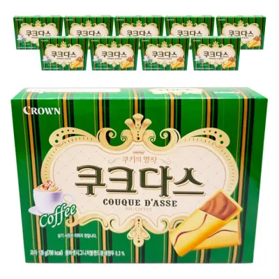 크라운제과 쿠크다스 커피 128g 10개