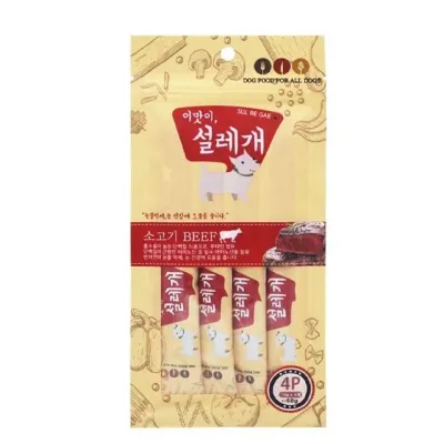 이맛이 설레개 소고기 4p 60g 강아지치킨 강아지치즈 강아지육포