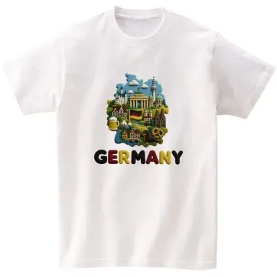 반팔티 남녀공용 세계지도 Germany 니트 AI 이미지 다양한색상 전사이즈 가능