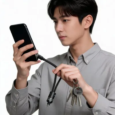 숏케이블 고속 충전 스트랩 고리형 데이터 케이블 여행 휴대용 등산용