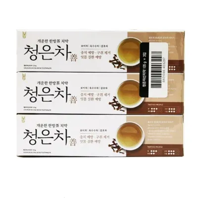 향긋 개운함 충치 잇몸 질환 한방 청은차 치약 3개입 생활 용품 잡화 욕실 치은염 어른