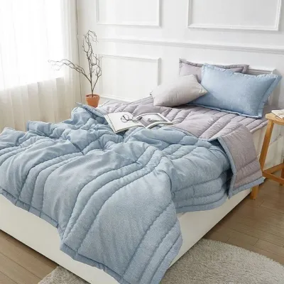 하늘색 차렵이불 침대 차렵 이불 슈퍼 싱글 순면 커버 쾌적