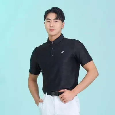 게이트볼 카라 골프웨어 블랙 티셔츠 남자 남성티셔츠 골프카라 반팔 패플