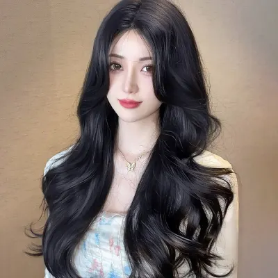 빌드펌 웨이브 긴머리 통가발(블랙)