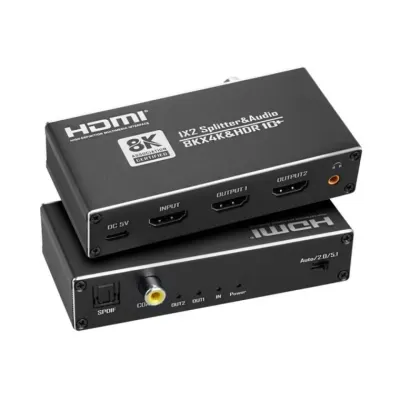 8K 4K HDMI 1대2 분배기 60Hz 고해상도 1080P 노트북 PC 컴퓨터 DC 5V 사운드바 게임