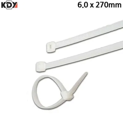 KDY 케이블타이 화이트 6.0 x 270mm 100개입