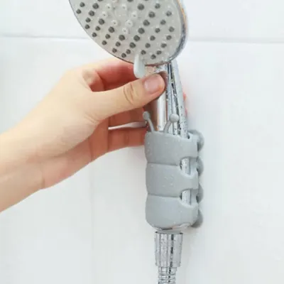 샤워기 거치대 무타공 홀더 흡착 실리콘 2p