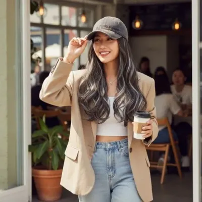 간편한 SD 포체인 262051 가발 캡모자형 모자형 캡모자 투톤 가발 웨이브 간편 브릿지