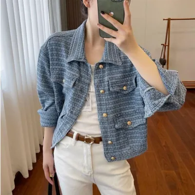 디얼 데님 트위드 금장쟈켓 0409