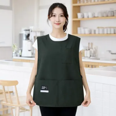작업용 조끼 앞치마 유니폼 가벼운 무지 꽃집 카페 4색상