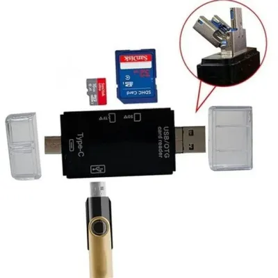 멀티 sd 카드 리더기 usb c 타입 카드 리더기 3in1 스마트폰 3.0 휴대용 메모리 전송 5핀 포트