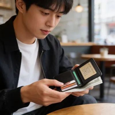남성 반지갑 카드 수납 무지 지갑 슬림 카드지갑 데일리 직장인 출근