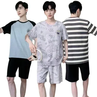 남성 베이직 반팔 잠옷세트 반팔 세트 여름 잠옷 남성 남자 홈웨어