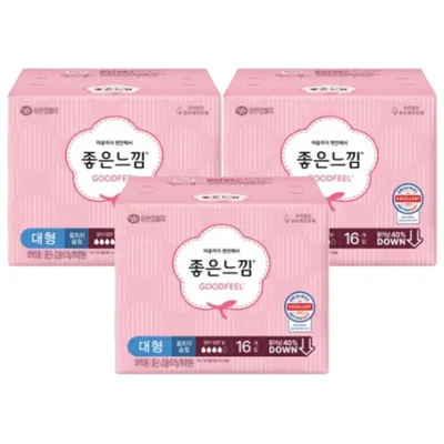 좋은느낌 울트라슬림 날개형 대형 16입 x 3개
