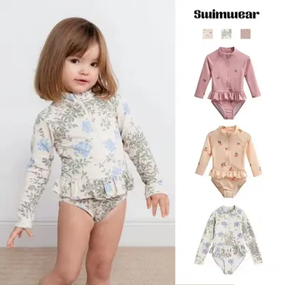 유아실내수영복 국경을 넘는 여자 수영복 귀여운 레이스 원피스 수영복 여자 아기 온천 수