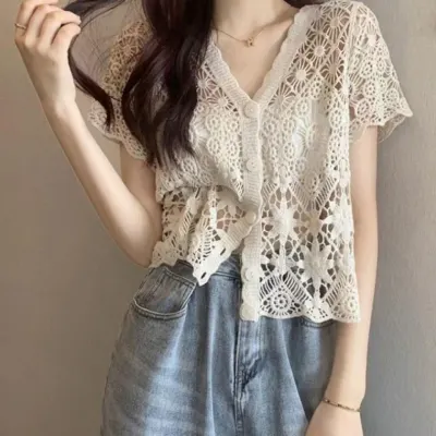 루나 크로셰 빈티지 가디건