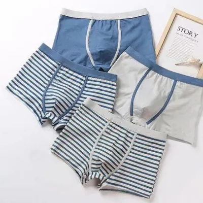 남아 아동 데일리 심플 스트라이프 사각 속옷 팬티 4종