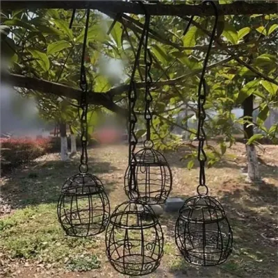 야외 정원 새 모이통 걸이식 새 먹이 디스펜서 걸이형 케이지 야외용 급식기 장식 먹이대 공급기